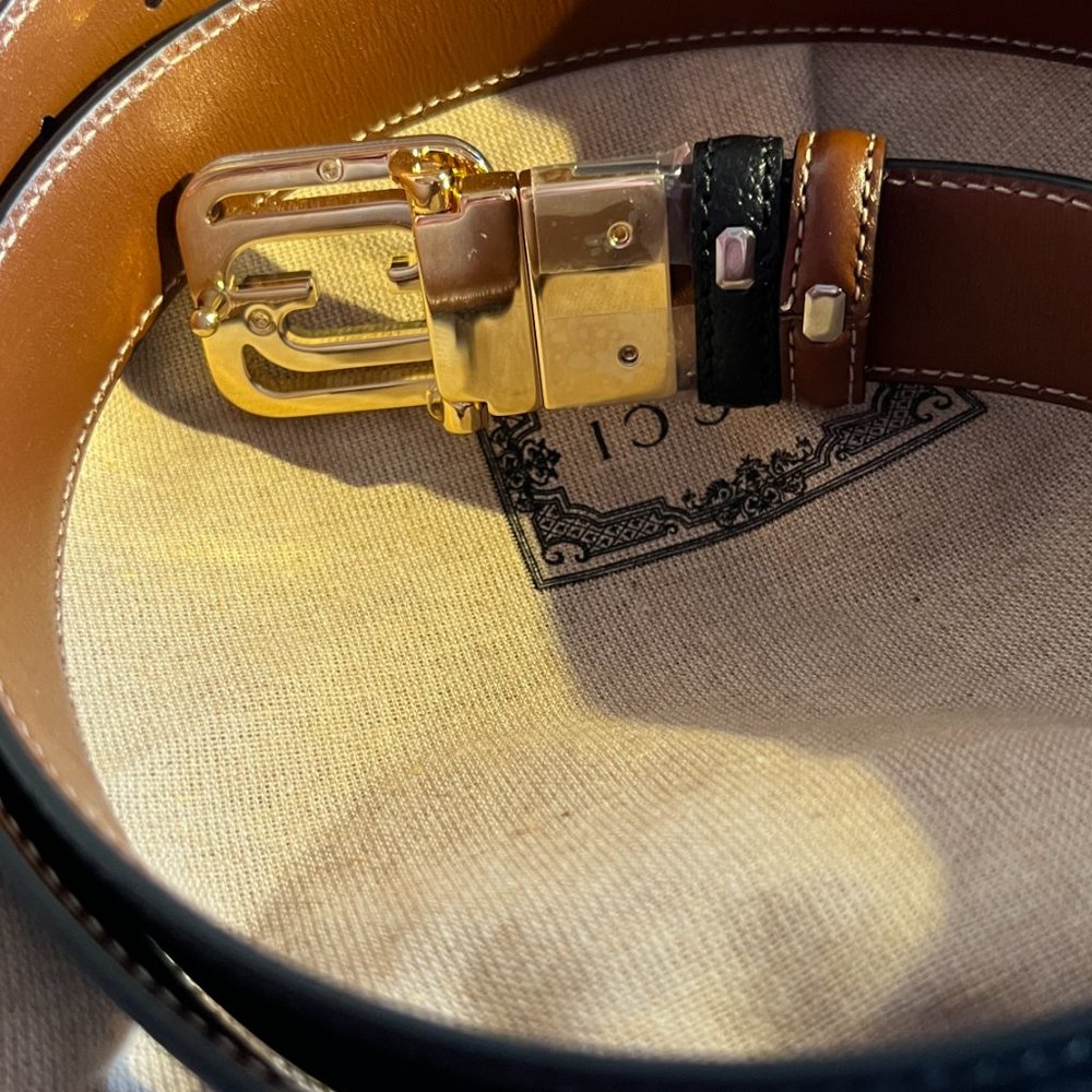 Belt with squared Interlocking G buckle - Picture 4 of 16